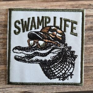 Swamp Life Gator Alligator Reptile Florida Louisiana Redneck Iron On Patch